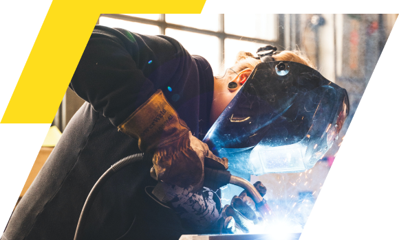 Metal fabricator in the shop